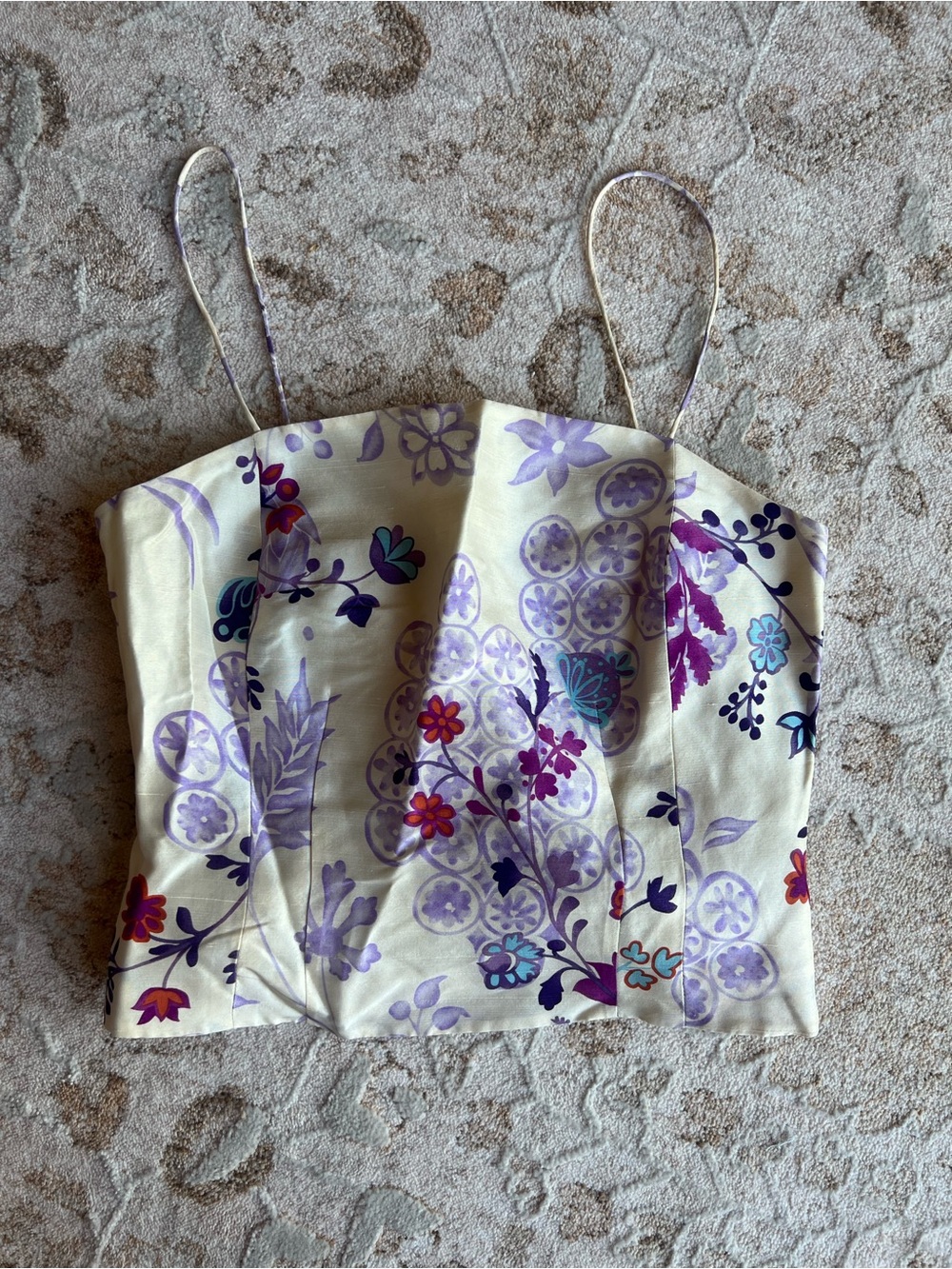 Y2K Fairycore Colorful Abstract Ann Taylor Floral Print Silk Cami